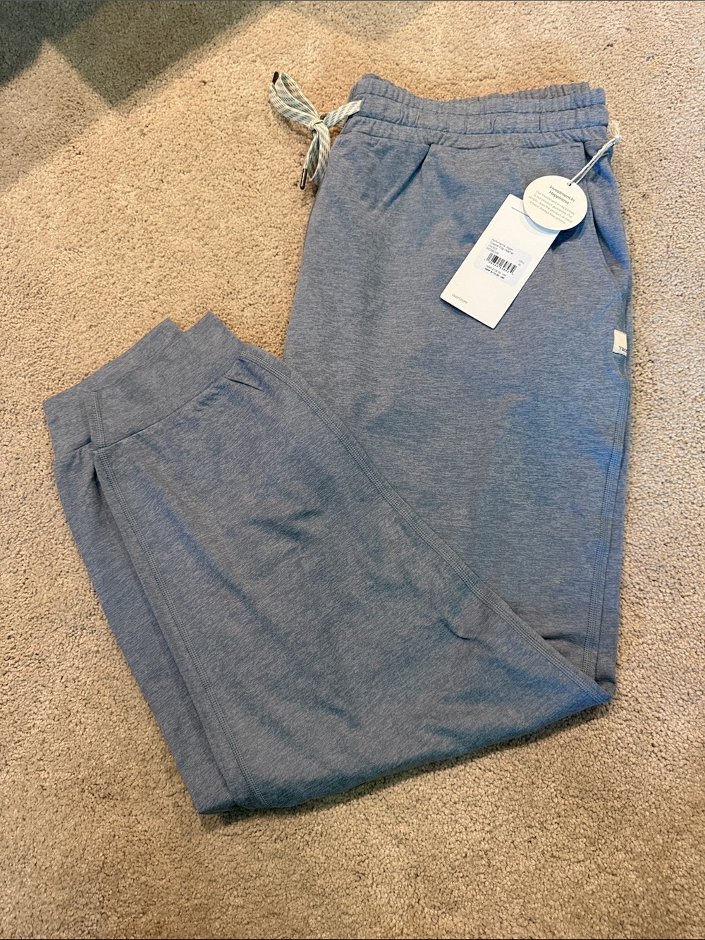 Vuori performance jogger coastal fog Heather  xl NWT